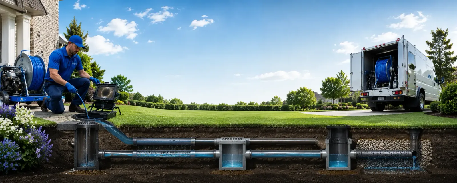 Outdoor drain cleaning information for Eola, TX